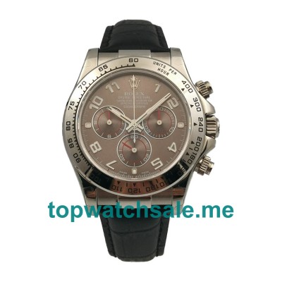 Replica Rolex Daytona 116519 UK - 40MM White Gold Male Rolex Daytona Replica Watches - Blingwatches.co.uk