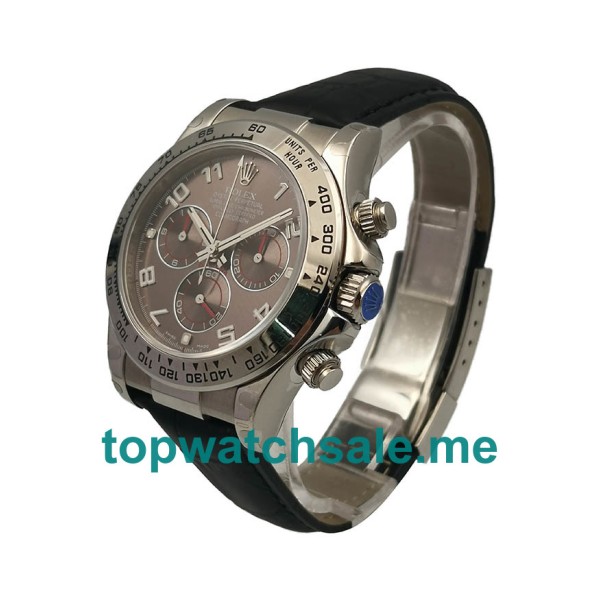 Replica Rolex Daytona 116519 UK - 40MM White Gold Male Rolex Daytona Replica Watches - Blingwatches.co.uk