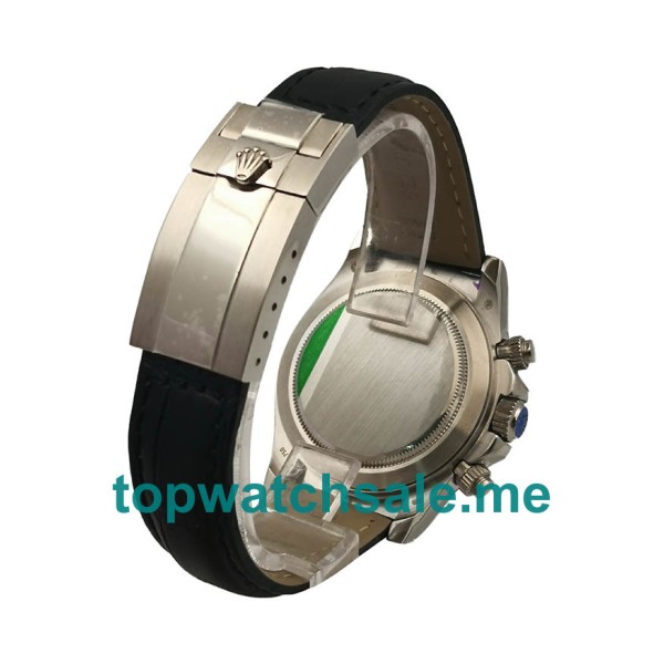Replica Rolex Daytona 116519 UK - 40MM White Gold Male Rolex Daytona Replica Watches - Blingwatches.co.uk