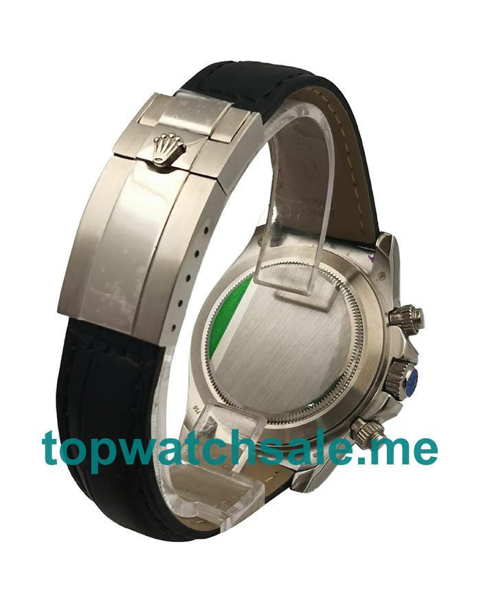 Replica Rolex Daytona 116519 UK - 40MM White Gold Male Rolex Daytona Replica Watches - Blingwatches.co.uk