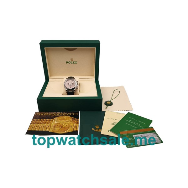 Replica Rolex Daytona 116519 UK - 40MM White Gold Male Rolex Daytona Replica Watches - Blingwatches.co.uk
