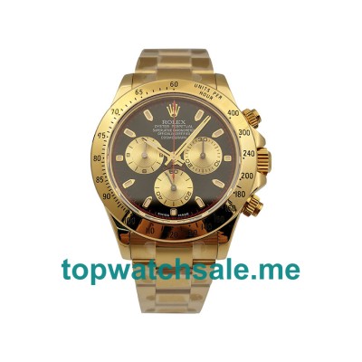Replica Rolex Daytona 116528 UK - 40MM Gold Male Rolex Daytona Replica Watches - Blingwatches.co.uk