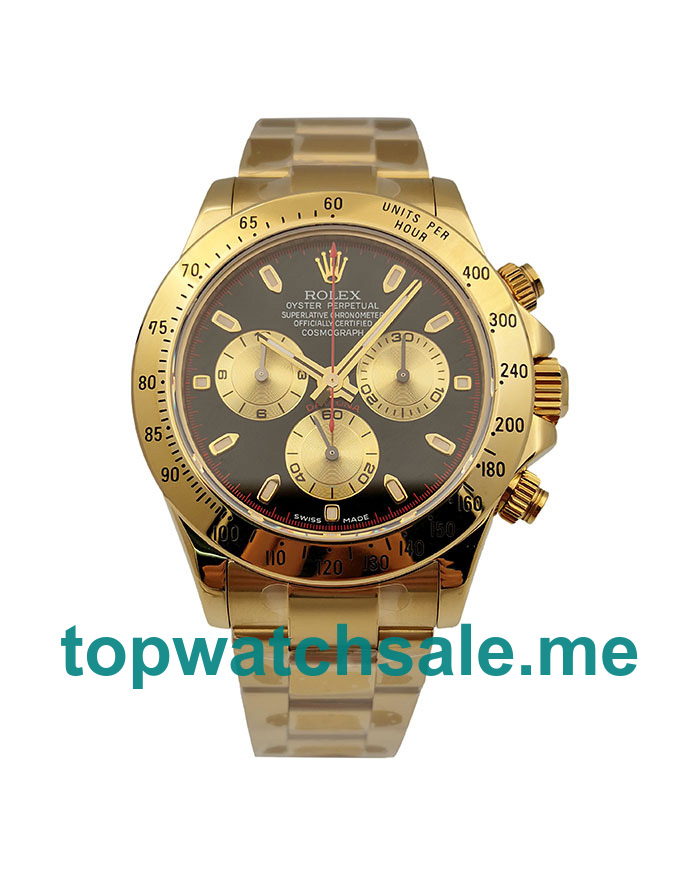 Replica Rolex Daytona 116528 UK - 40MM Gold Male Rolex Daytona Replica Watches - Blingwatches.co.uk