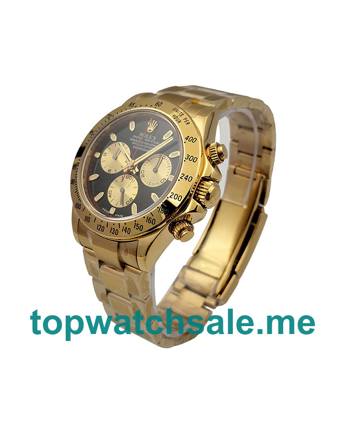 Replica Rolex Daytona 116528 UK - 40MM Gold Male Rolex Daytona Replica Watches - Blingwatches.co.uk