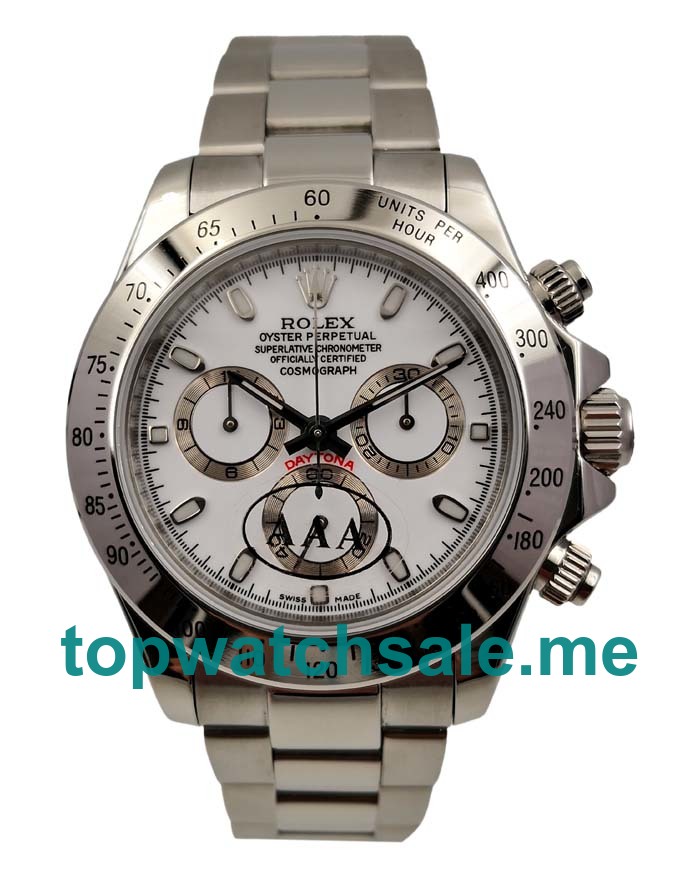 Replica Rolex Daytona 116520 UK - 40MM Steel Male Rolex Daytona Replica Watches - Blingwatches.co.uk