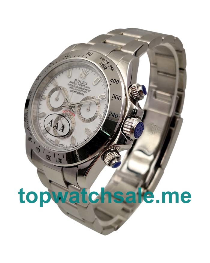 Replica Rolex Daytona 116520 UK - 40MM Steel Male Rolex Daytona Replica Watches - Blingwatches.co.uk