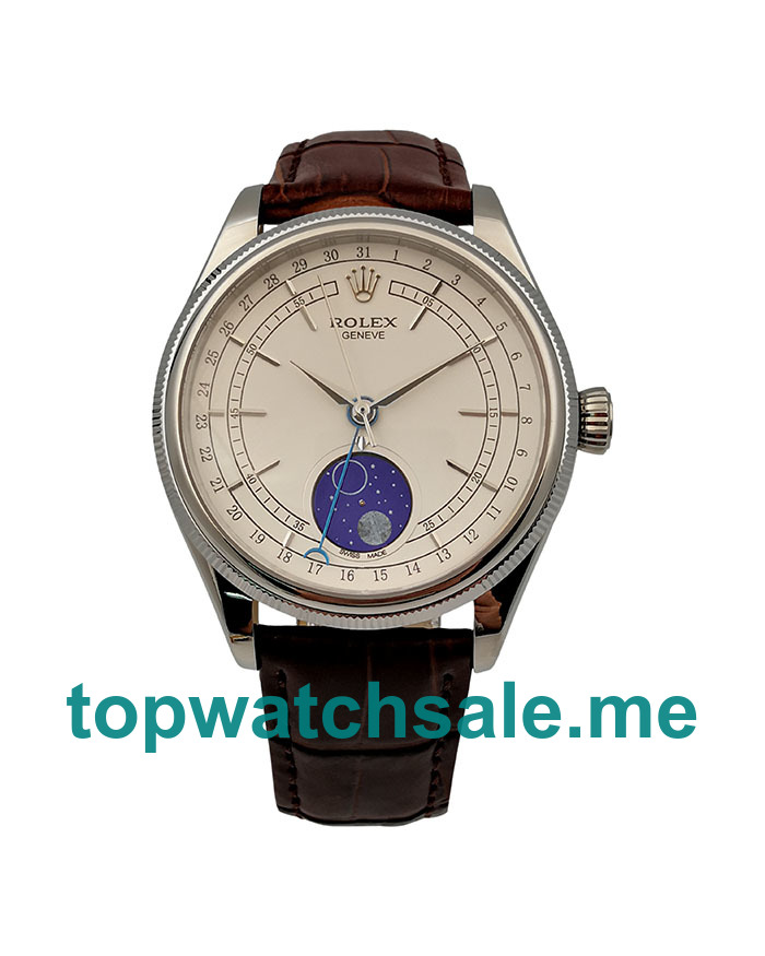 Replica Rolex Cellini 50535 UK - 39MM Steel Male Rolex Cellini Replica Watches - Blingwatches.co.uk
