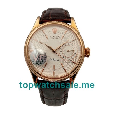 Replica Rolex Cellini Date 50515 VF UK - 39MM Rose Gold Male Rolex Cellini Date Replica Watches - Blingwatches.co.uk