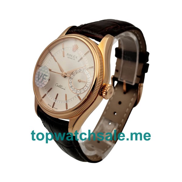 Replica Rolex Cellini Date 50515 VF UK - 39MM Rose Gold Male Rolex Cellini Date Replica Watches - Blingwatches.co.uk