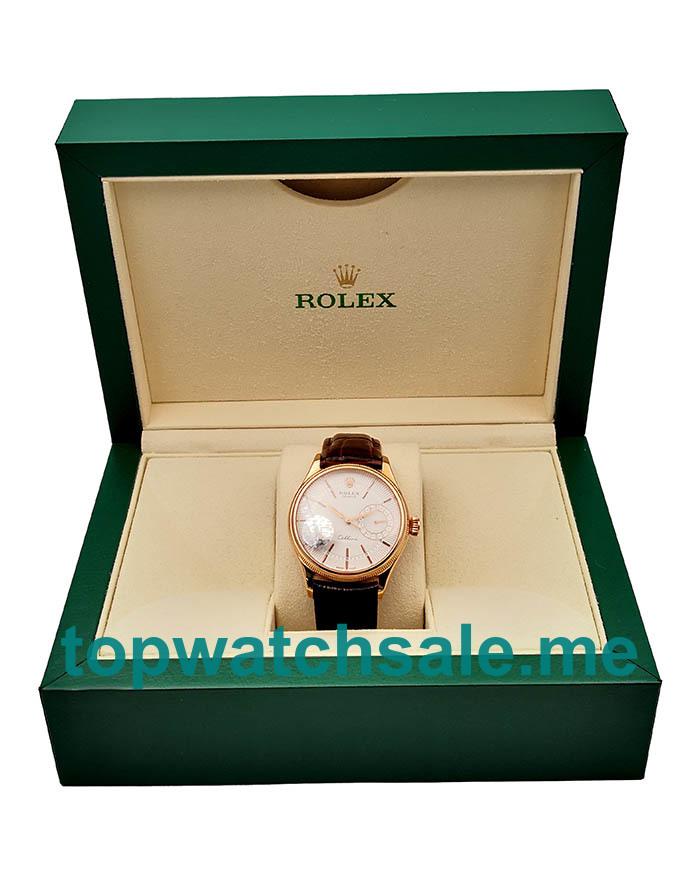 Replica Rolex Cellini Date 50515 VF UK - 39MM Rose Gold Male Rolex Cellini Date Replica Watches - Blingwatches.co.uk