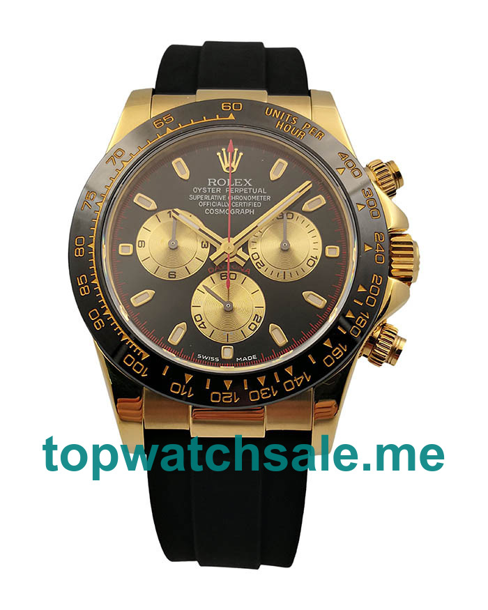 Replica Rolex Cosmograph Daytona 116518LN JH UK - 40MM Gold Male Rolex Cosmograph Daytona Replica Watches - Blingwatches.co.uk