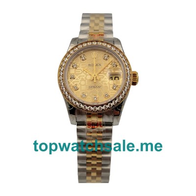 Replica Rolex Lady-Datejust 179383 UK - 26.5MM Steel & Gold Female Rolex Lady-Datejust Replica Watches - Blingwatches.co.uk