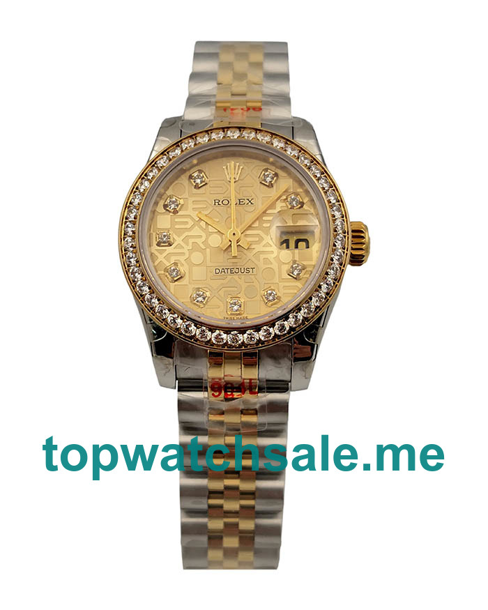 Replica Rolex Lady-Datejust 179383 UK - 26.5MM Steel & Gold Female Rolex Lady-Datejust Replica Watches - Blingwatches.co.uk