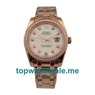 Replica Rolex Pearlmaster 81285 UK - 36MM Rose Gold Female Rolex Pearlmaster Replica Watches - Blingwatches.co.uk