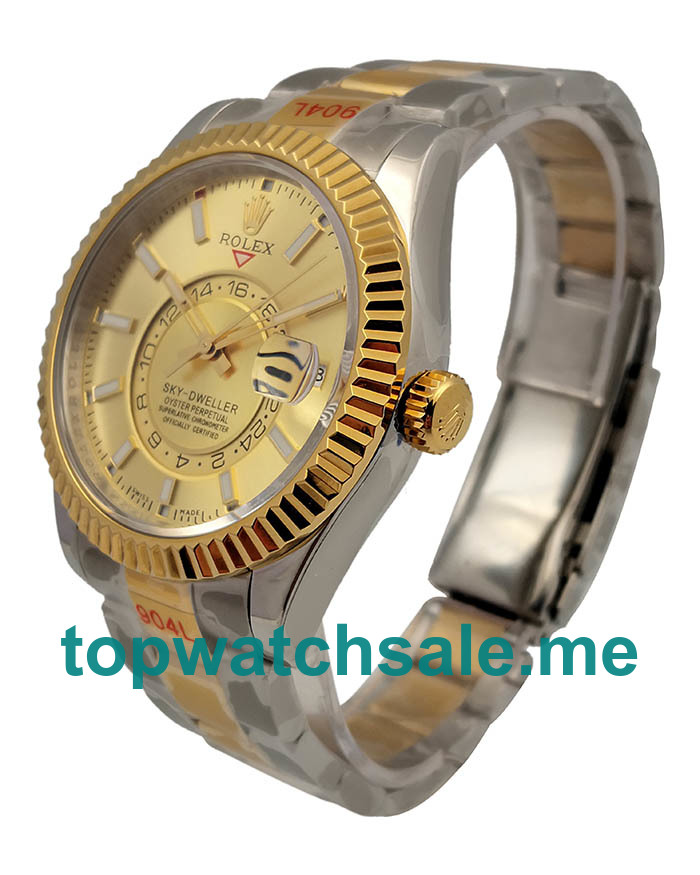 Replica Rolex Sky-Dweller 326933 UK - 42MM Steel & Gold Male Rolex Sky-Dweller Replica Watches - Blingwatches.co.uk