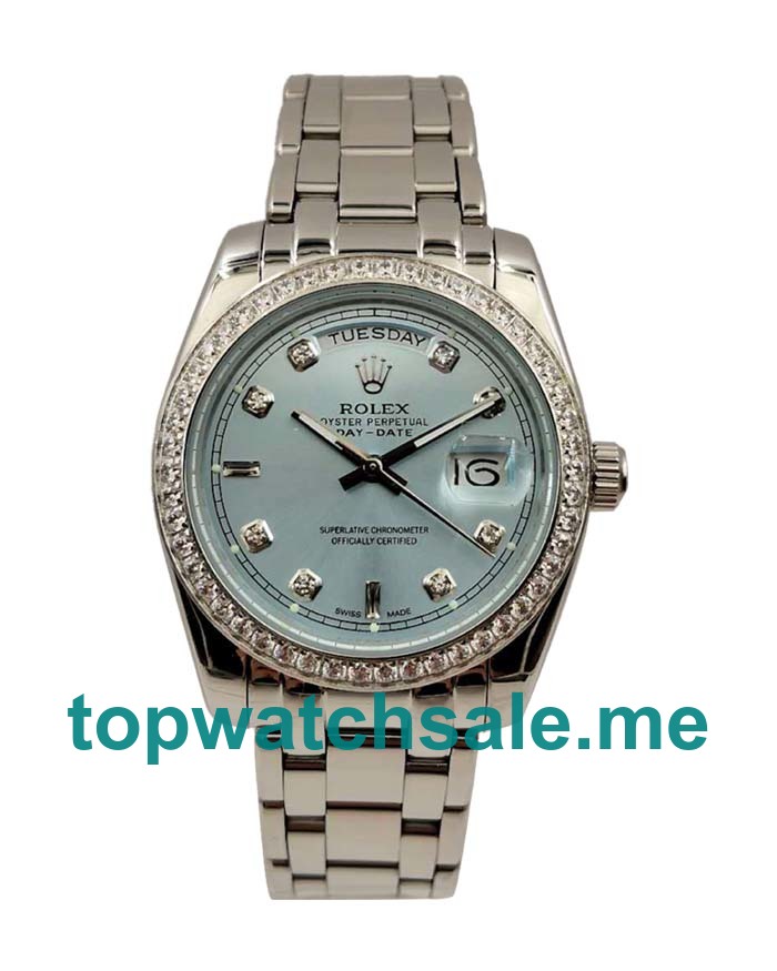 Replica Rolex Day-Date 118346 UK - 36MM Steel Male Rolex Day-Date Replica Watches - Blingwatches.co.uk