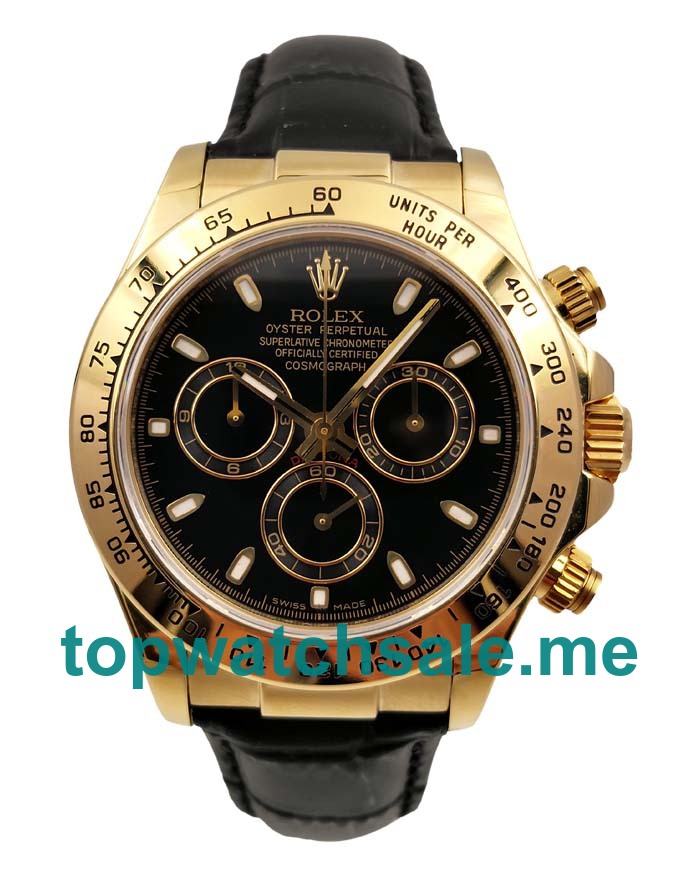 Replica Rolex Daytona 116508 UK - 40MM Gold Male Rolex Daytona Replica Watches - Blingwatches.co.uk