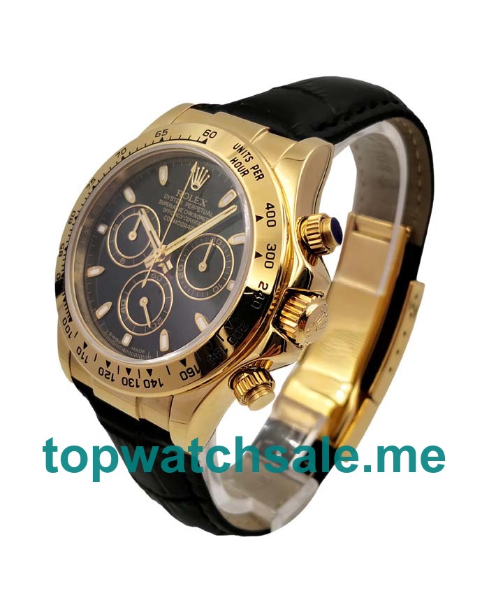 Replica Rolex Daytona 116508 UK - 40MM Gold Male Rolex Daytona Replica Watches - Blingwatches.co.uk
