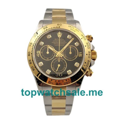 Replica Rolex Daytona 116503 UK - 40MM Steel & Gold Male Rolex Daytona Replica Watches - Blingwatches.co.uk