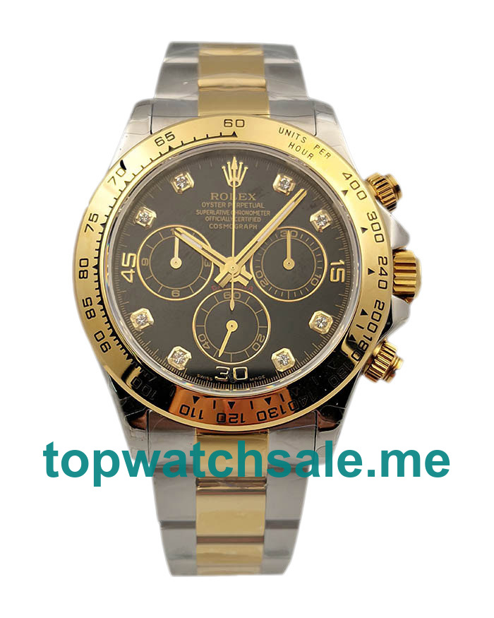 Replica Rolex Daytona 116503 UK - 40MM Steel & Gold Male Rolex Daytona Replica Watches - Blingwatches.co.uk
