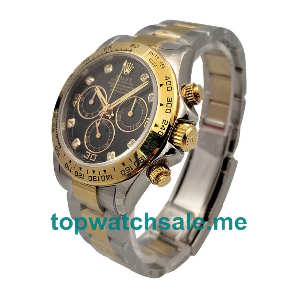 Replica Rolex Daytona 116503 UK - 40MM Steel & Gold Male Rolex Daytona Replica Watches - Blingwatches.co.uk