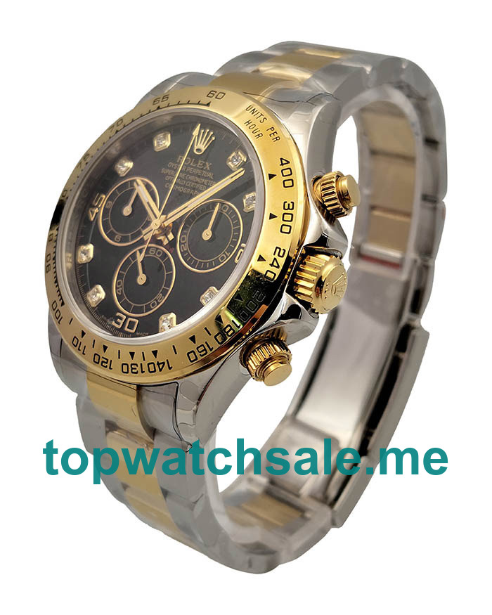 Replica Rolex Daytona 116503 UK - 40MM Steel & Gold Male Rolex Daytona Replica Watches - Blingwatches.co.uk
