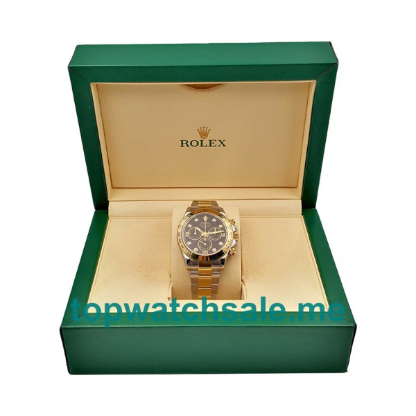 Replica Rolex Daytona 116503 UK - 40MM Steel & Gold Male Rolex Daytona Replica Watches - Blingwatches.co.uk