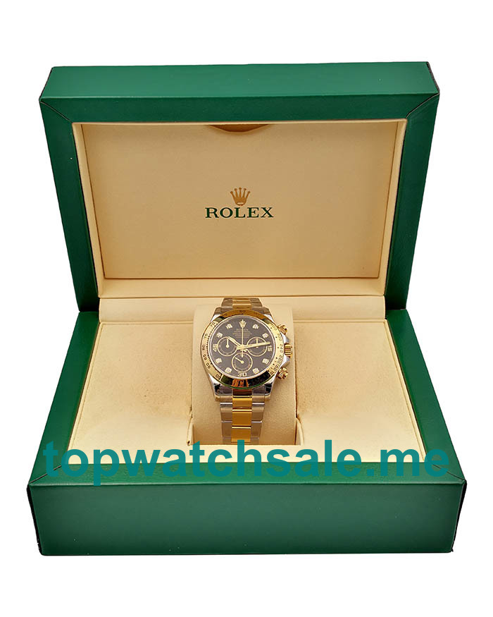 Replica Rolex Daytona 116503 UK - 40MM Steel & Gold Male Rolex Daytona Replica Watches - Blingwatches.co.uk