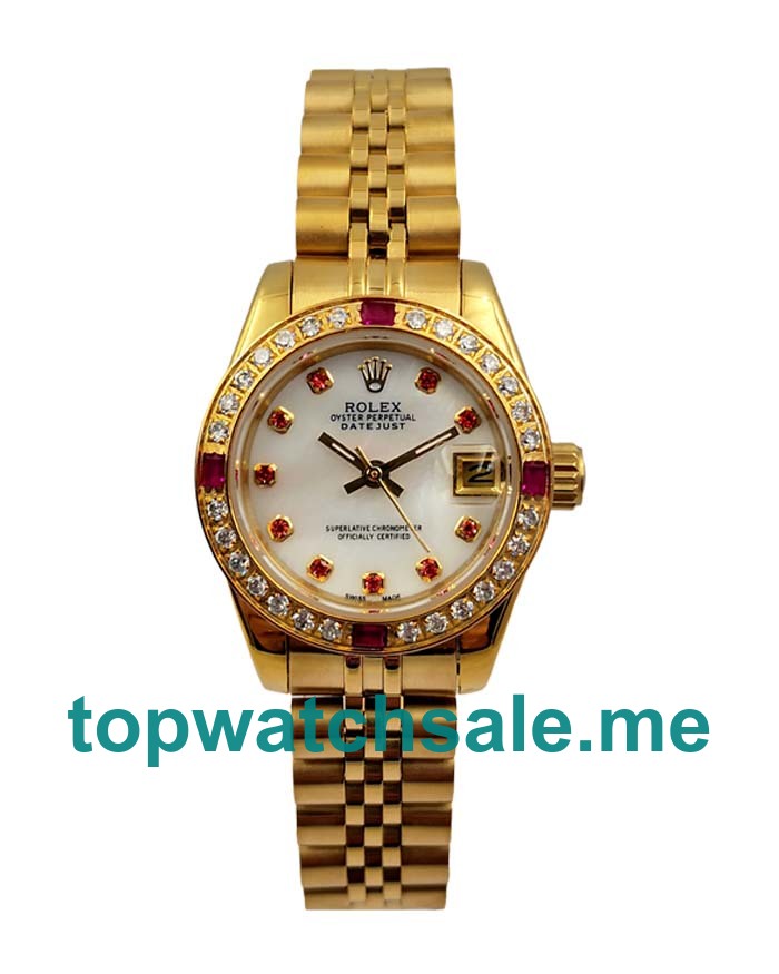 Replica Rolex Lady-Datejust 179138 UK - 26MM Gold Female Rolex Lady-Datejust Replica Watches - Blingwatches.co.uk