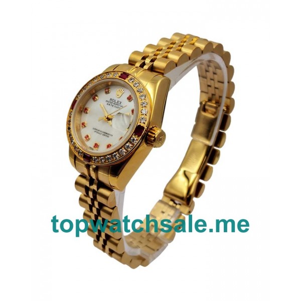 Replica Rolex Lady-Datejust 179138 UK - 26MM Gold Female Rolex Lady-Datejust Replica Watches - Blingwatches.co.uk