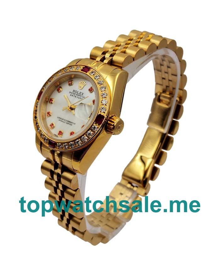 Replica Rolex Lady-Datejust 179138 UK - 26MM Gold Female Rolex Lady-Datejust Replica Watches - Blingwatches.co.uk