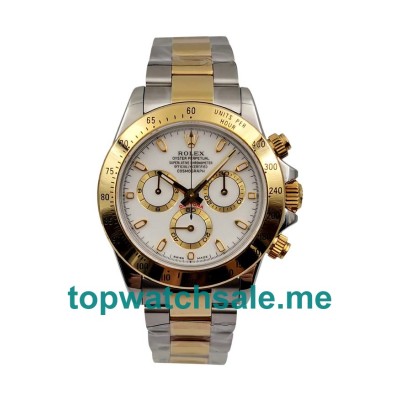 Replica Rolex Daytona 116523 UK - 40MM Steel & Gold Male Rolex Daytona Replica Watches - Blingwatches.co.uk