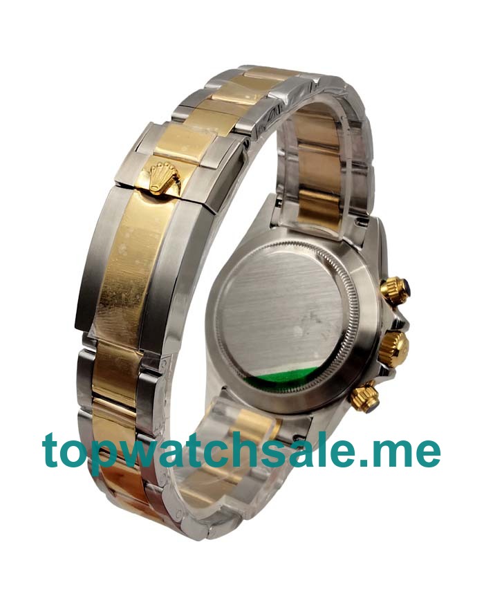 Replica Rolex Daytona 116523 UK - 40MM Steel & Gold Male Rolex Daytona Replica Watches - Blingwatches.co.uk