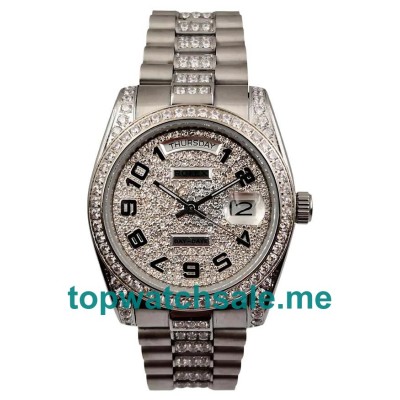 Replica Rolex Day-Date 118346 UK - 36MM Steel Male Rolex Day-Date Replica Watches - Blingwatches.co.uk