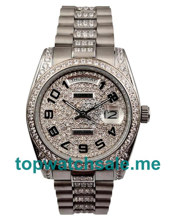 Replica Rolex Day-Date 118346 UK - 36MM Steel Male Rolex Day-Date Replica Watches - Watchestop.me