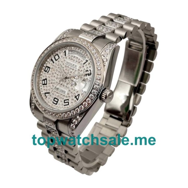 Replica Rolex Day-Date 118346 UK - 36MM Steel Male Rolex Day-Date Replica Watches - Blingwatches.co.uk