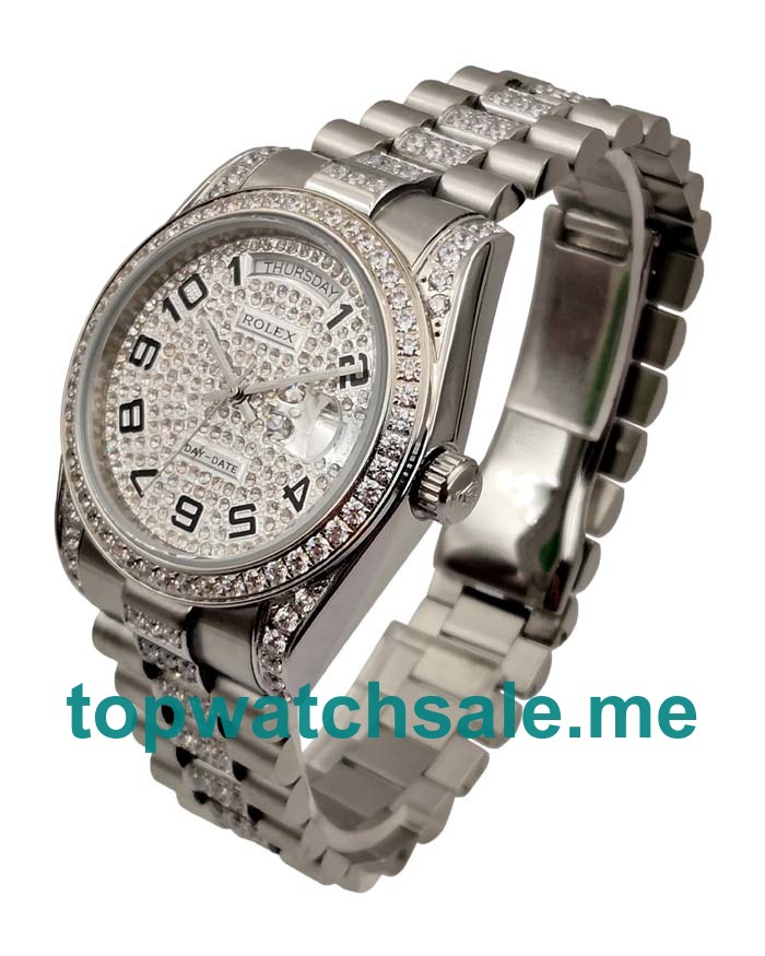 Replica Rolex Day-Date 118346 UK - 36MM Steel Male Rolex Day-Date Replica Watches - Blingwatches.co.uk