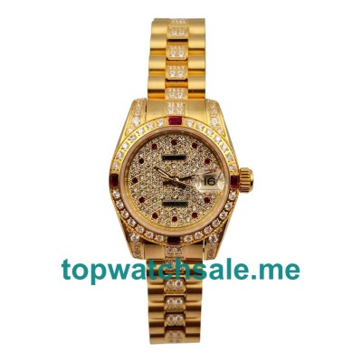 Replica Rolex Lady-Datejust 179158 UK - 26MM Gold Female Rolex Lady-Datejust Replica Watches - Blingwatches.co.uk