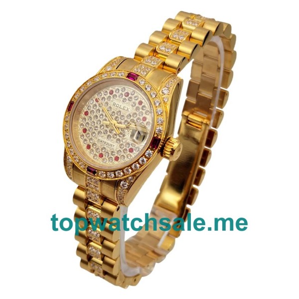 Replica Rolex Lady-Datejust 179158 UK - 26MM Gold Female Rolex Lady-Datejust Replica Watches - Blingwatches.co.uk