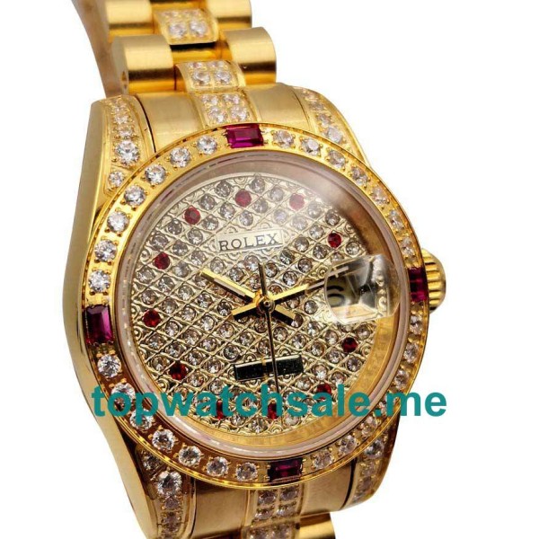 Replica Rolex Lady-Datejust 179158 UK - 26MM Gold Female Rolex Lady-Datejust Replica Watches - Blingwatches.co.uk