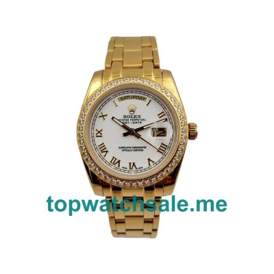 Replica Rolex Day-Date 118348 UK - 36MM Gold Rolex Day-Date Replica Watches - Blingwatches.co.uk