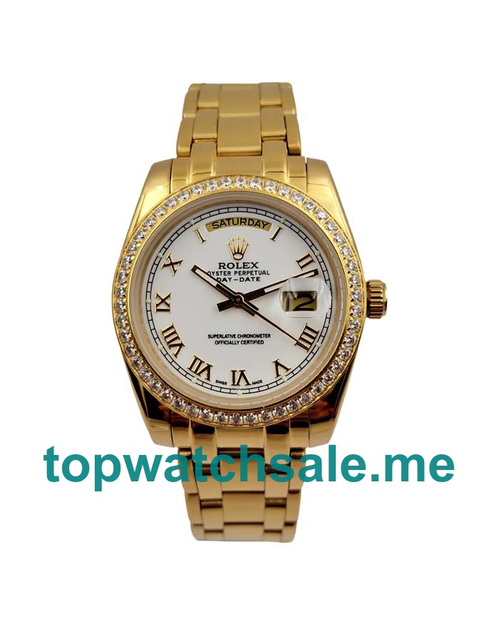 Replica Rolex Day-Date 118348 UK - 36MM Gold Rolex Day-Date Replica Watches - Blingwatches.co.uk