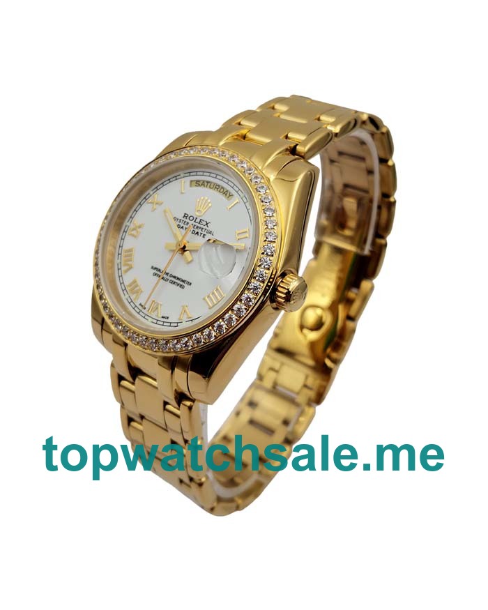 Replica Rolex Day-Date 118348 UK - 36MM Gold Rolex Day-Date Replica Watches - Blingwatches.co.uk