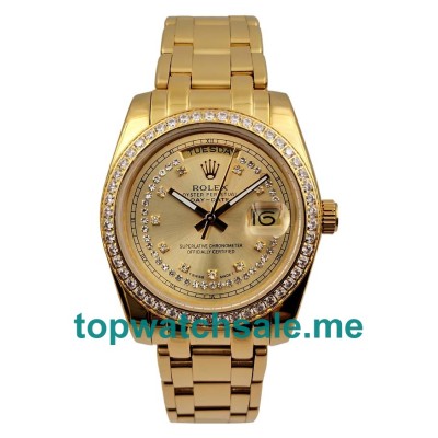 Replica Rolex Day-Date 118348 UK - 36MM Gold Male Rolex Day-Date Replica Watches - Blingwatches.co.uk