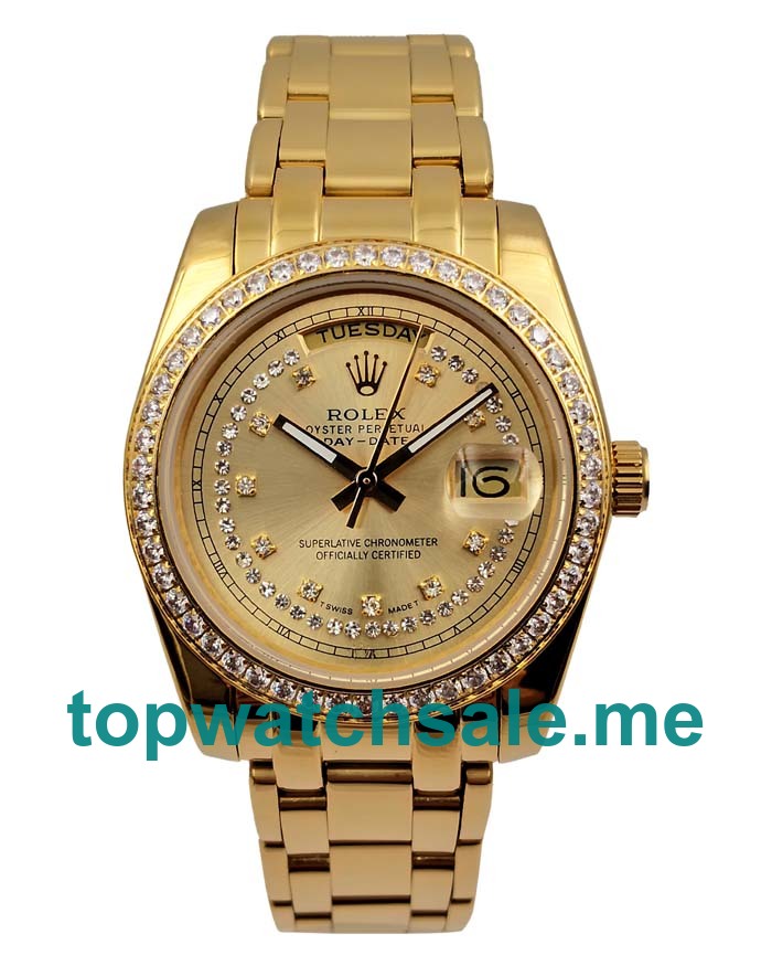 Replica Rolex Day-Date 118348 UK - 36MM Gold Male Rolex Day-Date Replica Watches - Blingwatches.co.uk
