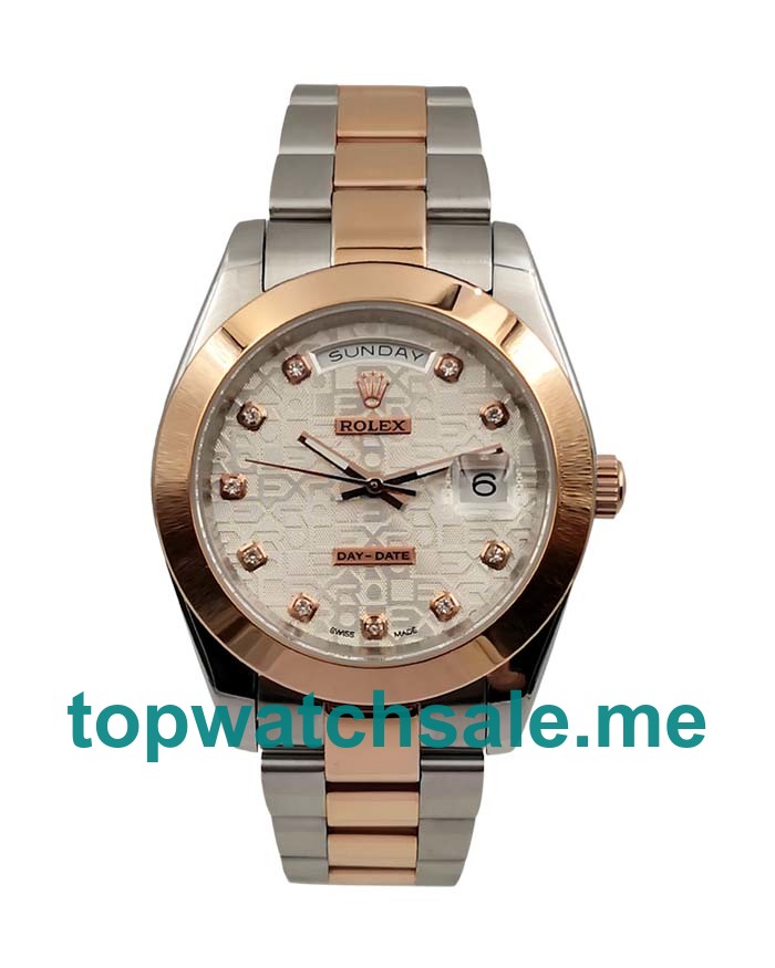 Replica Rolex Day-Date 218206 UK - 41MM Steel &Rose Gold Male Rolex Day-Date Replica Watches - Blingwatches.co.uk