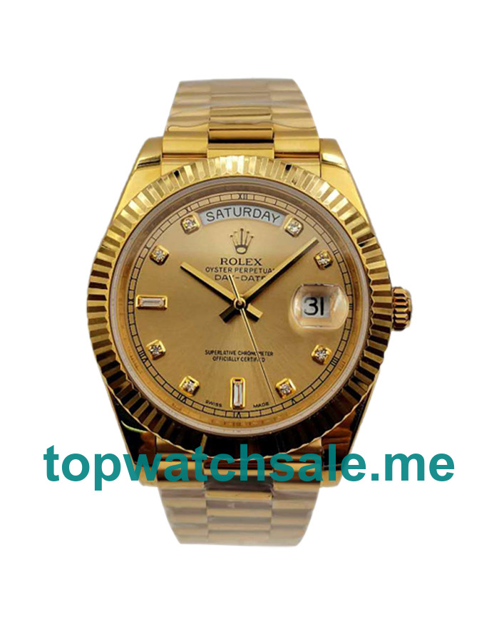 Replica Rolex Day-Date II 218238 KW UK - 41MM Yellow Gold Male Rolex Day-Date II Replica Watches - Blingwatches.co.uk