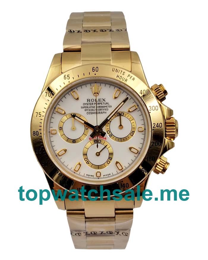 Replica Rolex Daytona 116528 UK - 40MM Gold Male Rolex Daytona Replica Watches - Blingwatches.co.uk
