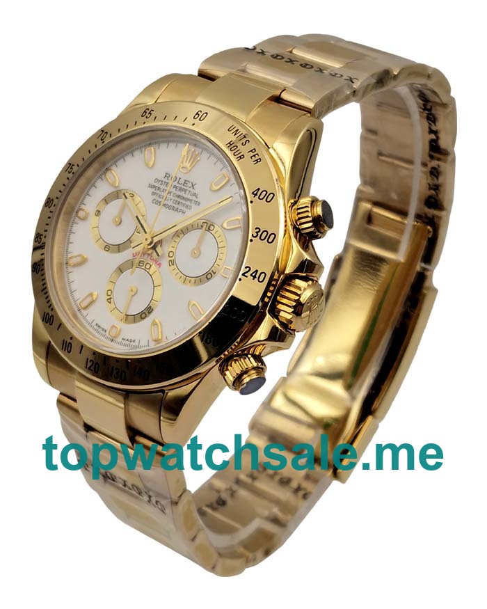 Replica Rolex Daytona 116528 UK - 40MM Gold Male Rolex Daytona Replica Watches - Blingwatches.co.uk