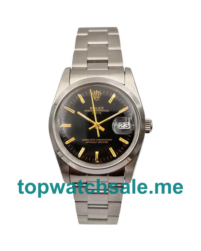 Replica Rolex Datejust 115200 UK - 34MM Steel Male Rolex Datejust Replica Watches - Watchestop.me